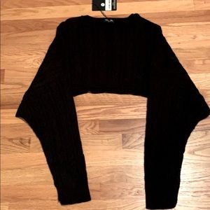 Prettylittlething black long sleeve cropped sweate
